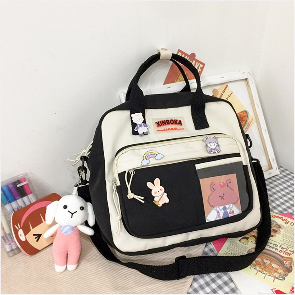 Kylethomasw 3 In 1 Fashion Lady Backpack High Quality Nylon Shoulder Bags for Women School Teenager Girls Travel Backpacks Cute Mochila
