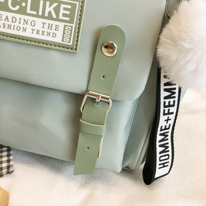 Kylethomasw Backpacks for School Teenagers Girls Cute Ring Bag Designer Travel Laptop Backpack Women Notebook Back Pack Patchwork Bagpack