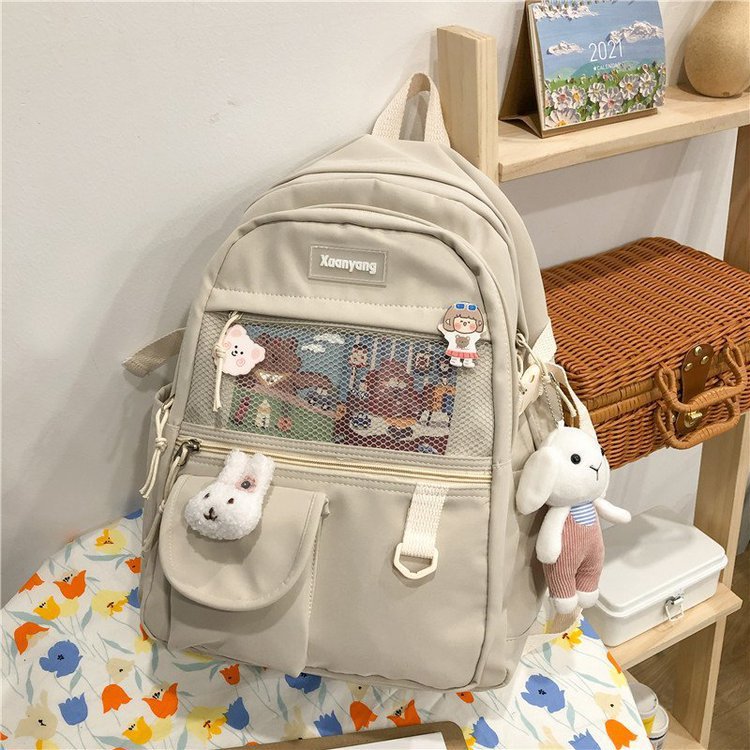 Kylethomasw Japanese Fashion Backpack Women School Bags For Teenage Girls Multipockets Mesh Nylon Backpacks Mochila Feminina Bag Bolsa Mujer