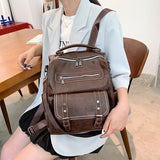 Women Leather Backpack Female Fashion Rucksack Designer Vintage Shoulder Bag Escola Large Capacity School Bag Backpacks Mochila