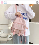 Kylethomasw korean style small mini backpack for women school small bag mochila Multi pocket Girl Ring Buckle portable bear women's backpack
