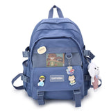 EnoPella Kawaii Women Backpack for Girl School Bag Waterproof Travel Mochila Fashion Female College Bookbag Black Nylon Rucksack