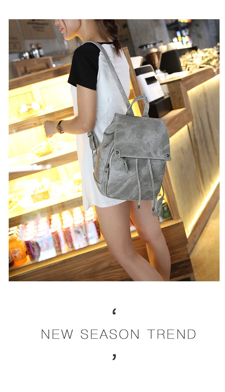 Tilorraine 2022 College women backpack leather soft travel bag fashion ladies backpacks shoulder bag  student school bag
