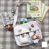 Kylethomasw  Women Simple Crossbody Money Bag Cute Casual Satchel Girls Shoulder Pouch Women Sweet Printed Canvas Diagonal Cross School Bag
