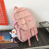 Solid Color Fashion Men's Backpack Summer New Nylon Waterproof School Bag For Boys Large School Backpack With Many Pockets