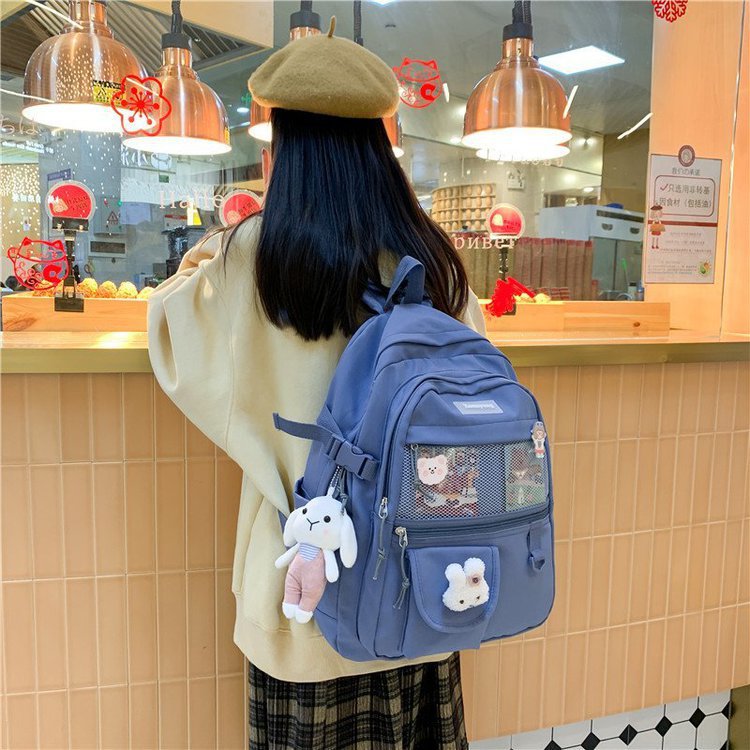 Kylethomasw Japanese Fashion Backpack Women School Bags For Teenage Girls Multipockets Mesh Nylon Backpacks Mochila Feminina Bag Bolsa Mujer
