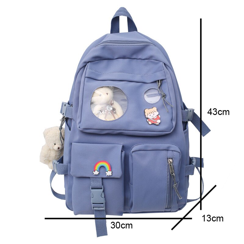 Kylethomasw Women Harajuku Cute Backpack Nylon Student School Bag Laptop Ladies Kawaii Backpacks Girl Fashion Book Bags Female Trendy Travel