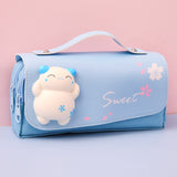Decompression pencil case Portable cute pencil bag Cartoon school stationery bag Student pen case Unzip children pen bag prize