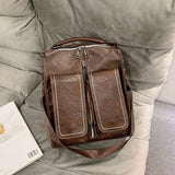 Women Leather Backpack Female Fashion Rucksack Designer Vintage Shoulder Bag Escola Large Capacity School Bag Backpacks Mochila