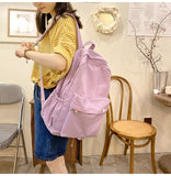 New Waterproof Nylon Women Backpack Female Travel Bag Backpacks Schoolbag for Teenage Girls Solid Color Bookbag Mochila Bookbag