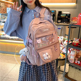 Kylethomasw Japanese Fashion Backpack Women School Bags For Teenage Girls Multipockets Mesh Nylon Backpacks Mochila Feminina Bag Bolsa Mujer