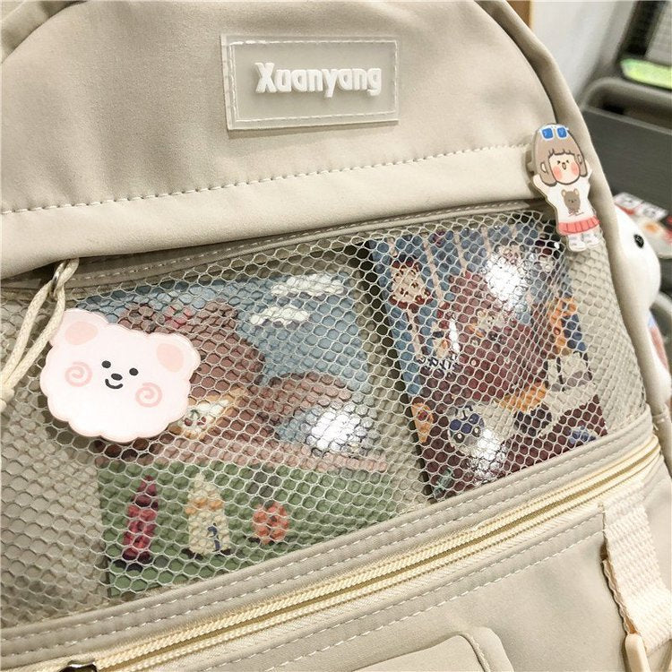 Kylethomasw Japanese Fashion Backpack Women School Bags For Teenage Girls Multipockets Mesh Nylon Backpacks Mochila Feminina Bag Bolsa Mujer