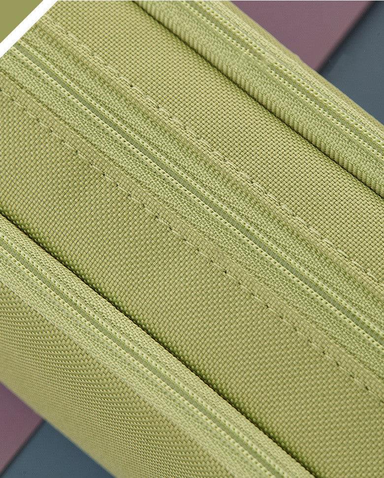Large capacity canvas pencil case Three-layer solid color pencil bag School supplies storage bag Student stationery bag pen case