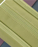 Large capacity canvas pencil case Three-layer solid color pencil bag School supplies storage bag Student stationery bag pen case
