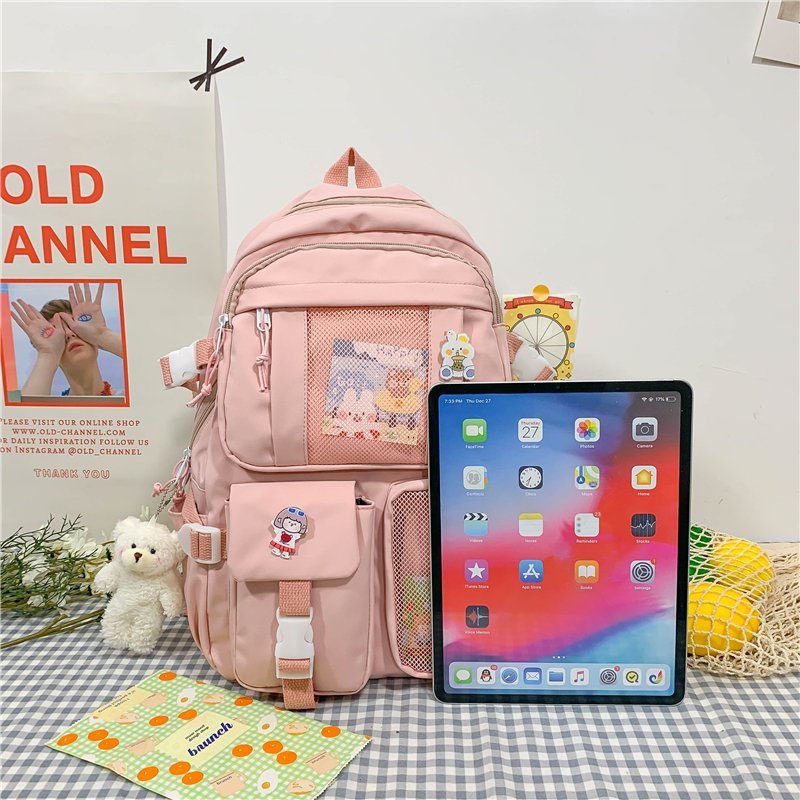 2022  Women Large Capacity Travel Backpack Female Multi-pocket College Waterproof School Bags Transparent Pocket Laptop Backpacks