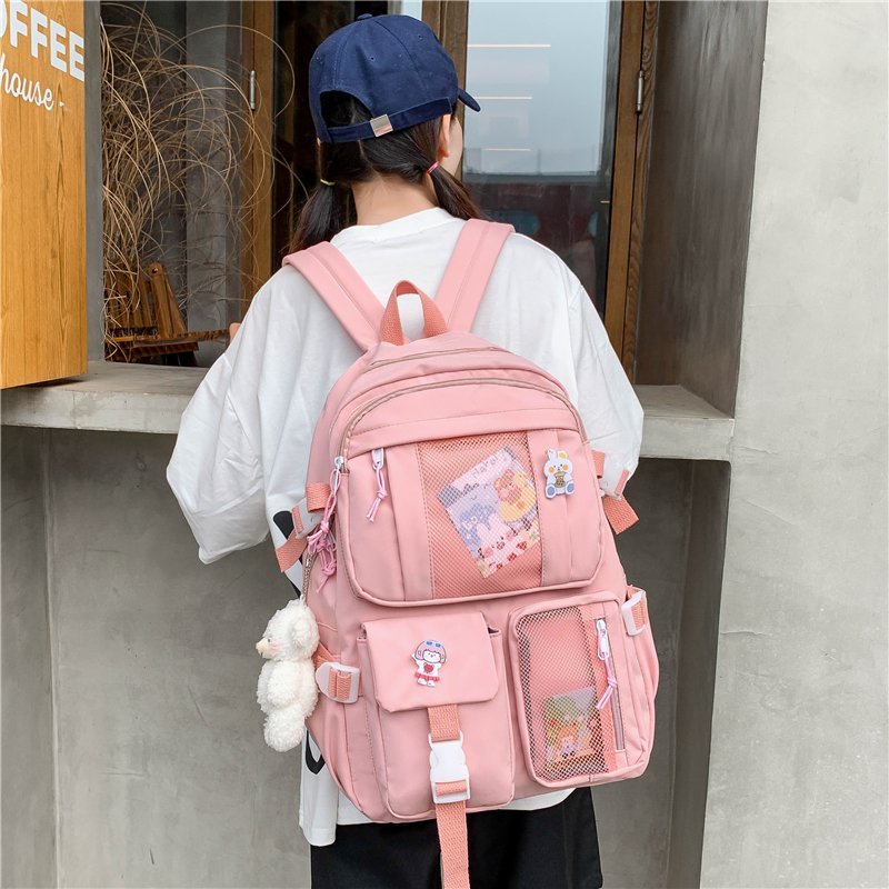 2022  Women Large Capacity Travel Backpack Female Multi-pocket College Waterproof School Bags Transparent Pocket Laptop Backpacks