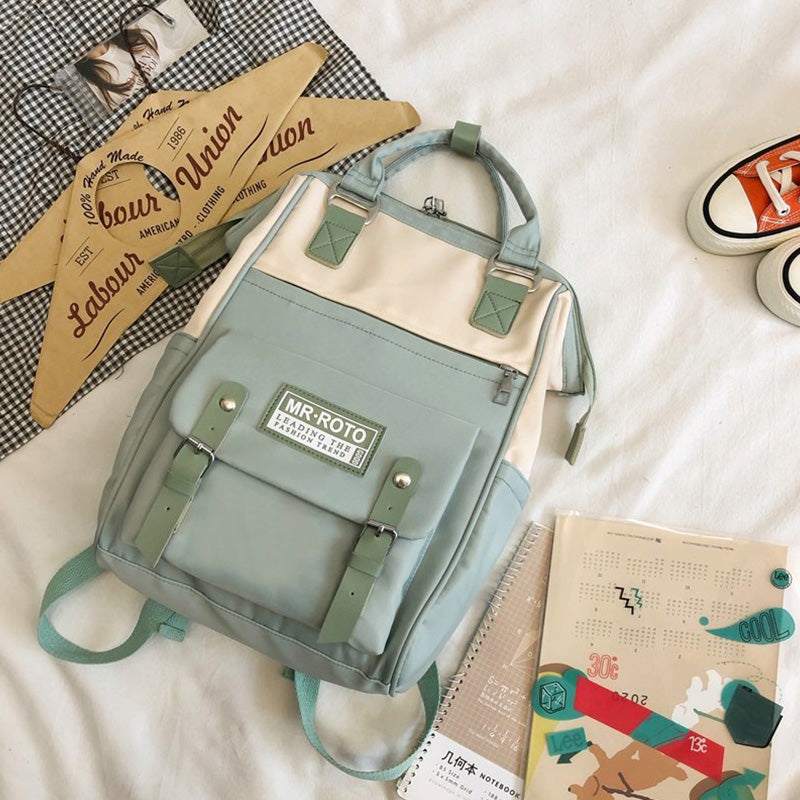 Kylethomasw Backpacks for School Teenagers Girls Cute Ring Bag Designer Travel Laptop Backpack Women Notebook Back Pack Patchwork Bagpack