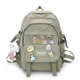 EnoPella Kawaii Women Backpack for Girl School Bag Waterproof Travel Mochila Fashion Female College Bookbag Black Nylon Rucksack