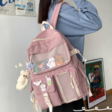 Kylethomasw New Lovely Woman Backpack High Quality Waterproof Nylon Cute School Bag for Teenage Girls College Bookbag Student Travel Bagpack