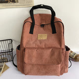 Kylethomasw Schoolbag Female college students fashion trend simple corduroy backpack winter versatile portable backpack small