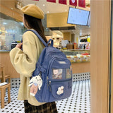 Kylethomasw Japanese Fashion Backpack Women School Bags For Teenage Girls Multipockets Mesh Nylon Backpacks Mochila Feminina Bag Bolsa Mujer