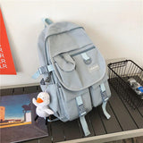 Solid Color Fashion Men's Backpack Summer New Nylon Waterproof School Bag For Boys Large School Backpack With Many Pockets