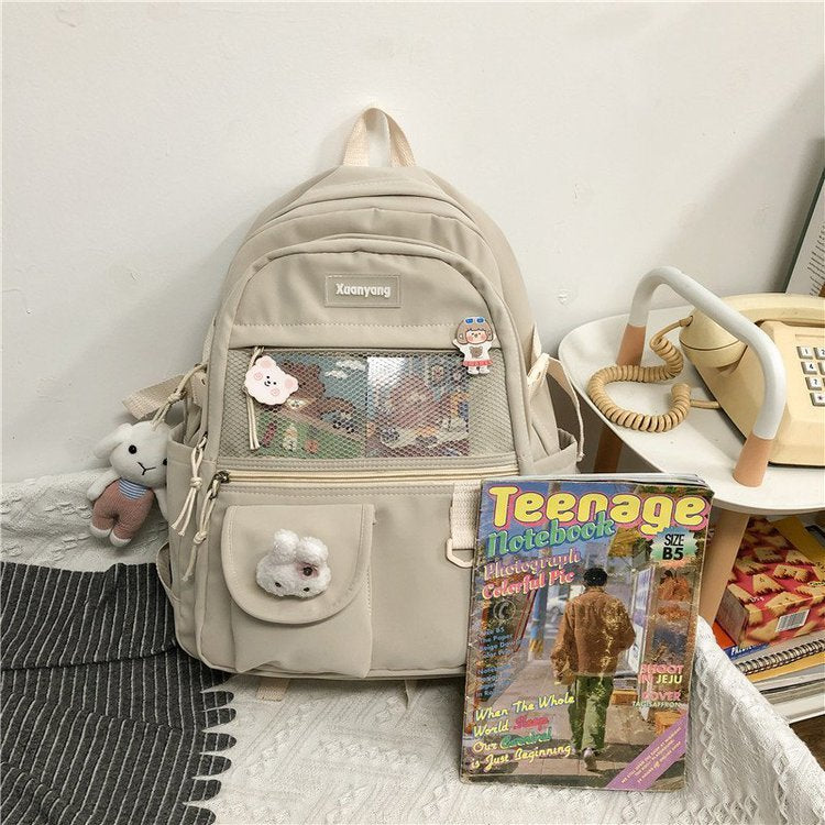 Kylethomasw Japanese Fashion Backpack Women School Bags For Teenage Girls Multipockets Mesh Nylon Backpacks Mochila Feminina Bag Bolsa Mujer
