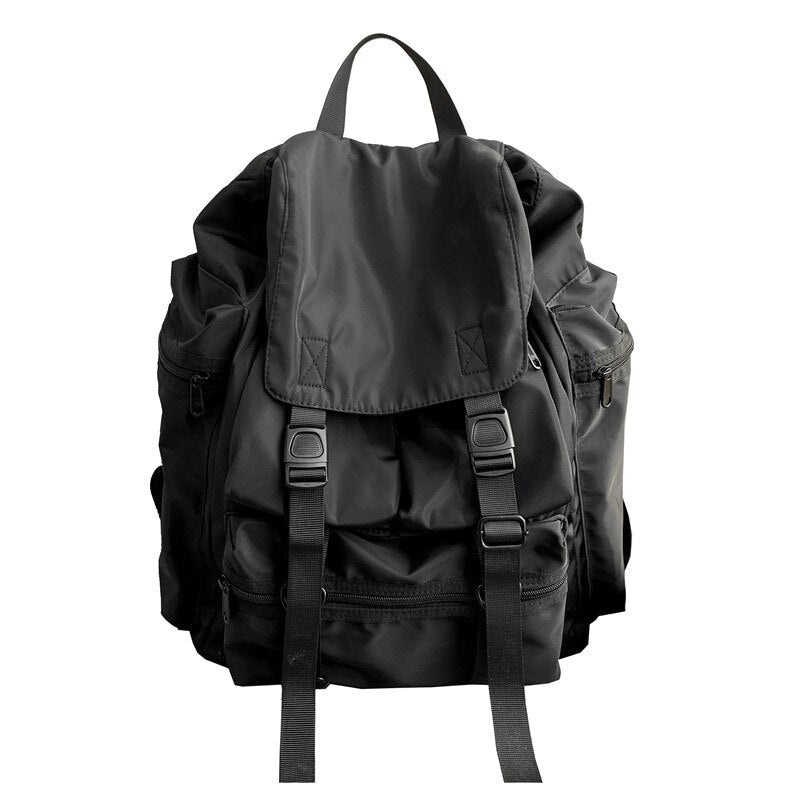 Nylon Insert Buckle Travel Backpack for Young Women Fashion Lady Backpack College Schoolbag Simple Dural Use Leisure Backpack