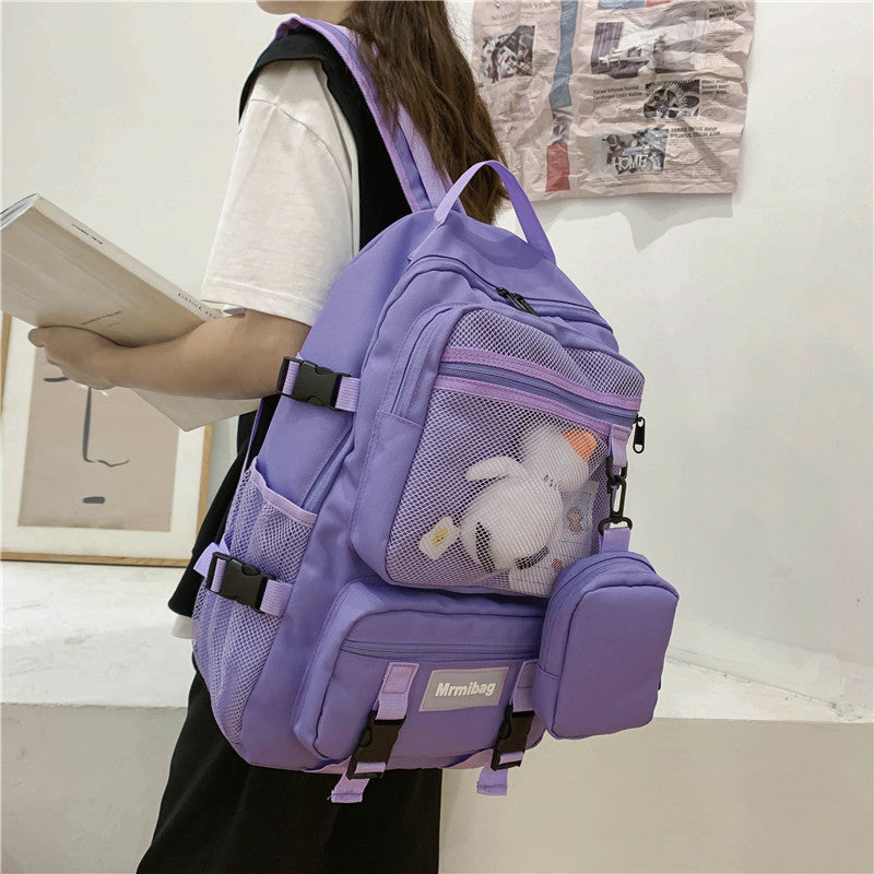 Kylethomasw  Waterproof Oxford Women Backpack Fashion Unisex Net Pocket School Bags For Teenage Bagpack Large Capacity Travel Backpack