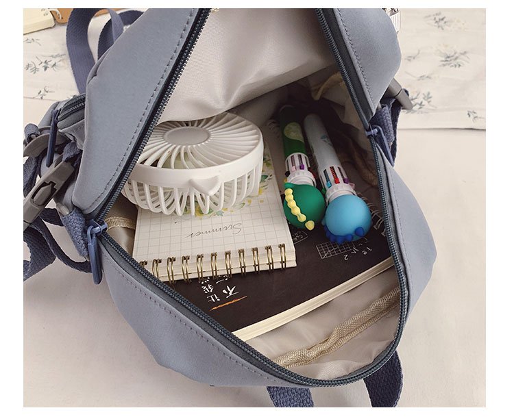 Kylethomasw korean style small mini backpack for women school small bag mochila Multi pocket Girl Ring Buckle portable bear women's backpack