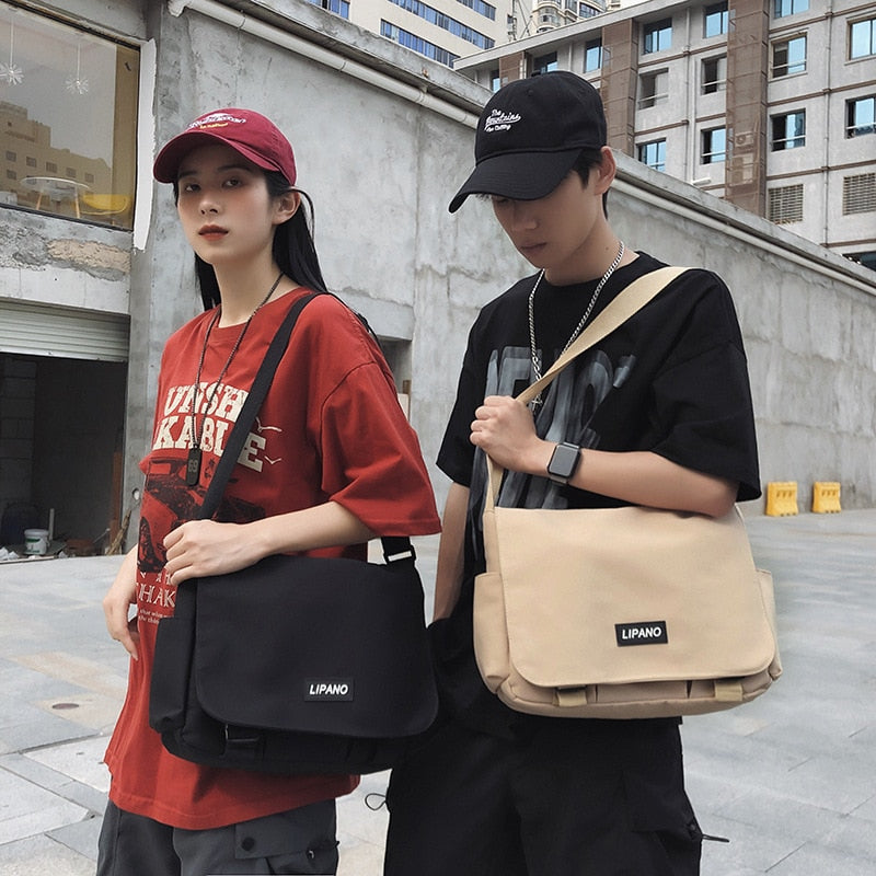 Kylethomasw Korean Fashion Casual Nylon Bag Women&Men Unisex Shoulder Bag Collage Student Crossbody Bags School Book Bag Messenger Bag Bolso