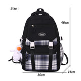 Kylethomasw Lattice College Kawaii Backpack Girl Cute Travel Backpack Trendy Cool Women School Bag Fashion Female Laptop Student Kids Bags