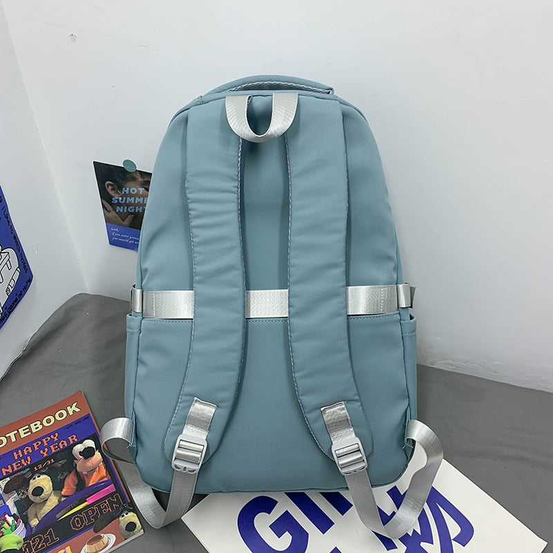 Kylethomasw Waterproof Nylon Men Women School Backpack Fashion Travel Lady Bag Trendy Girl Boy Laptop College Backpack Female Male Book Bags