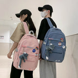 Kylethomasw Waterproof Nylon Men Women School Backpack Fashion Travel Lady Bag Trendy Girl Boy Laptop College Backpack Female Male Book Bags