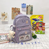 Kylethomasw New Nylon Women Backpack Fashion Multi-pocket Female Travel Bag Kawaii School Bag Backpack for College Girls Cute Bookbag