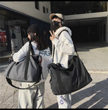 Kylethomasw Fitness Travel Tote Fashionable Travel Bags Men Simple Black Sports Women's Shoulder Luggage Bag Large-Capacity Handbag