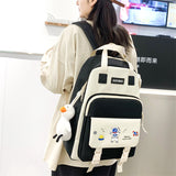 Kylethomasw 4 Pcs Women's Backpack Cartoon Print Cute Student School Bag For Teenage Girls Boys Waterproof Travel Rucksack Mochila 2022 New