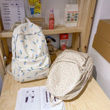 Kylethomasw Cute Women Backpack Nylon Female Casual Travel Bag High Quality Flower School Backpack for Teenage Girls Book Bags Knapsack