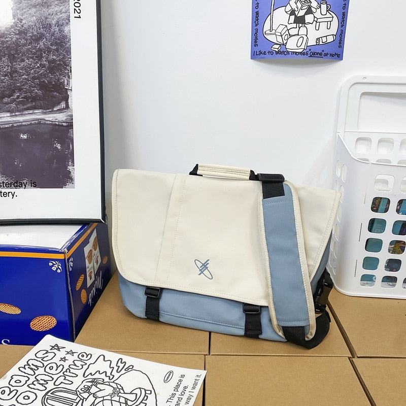 Panelled Women Bags 2022 Japanese Cute Girls Crossbody Bag Large Capacity Student Shoulder Bag Luxury Ladies Men Book Bags New