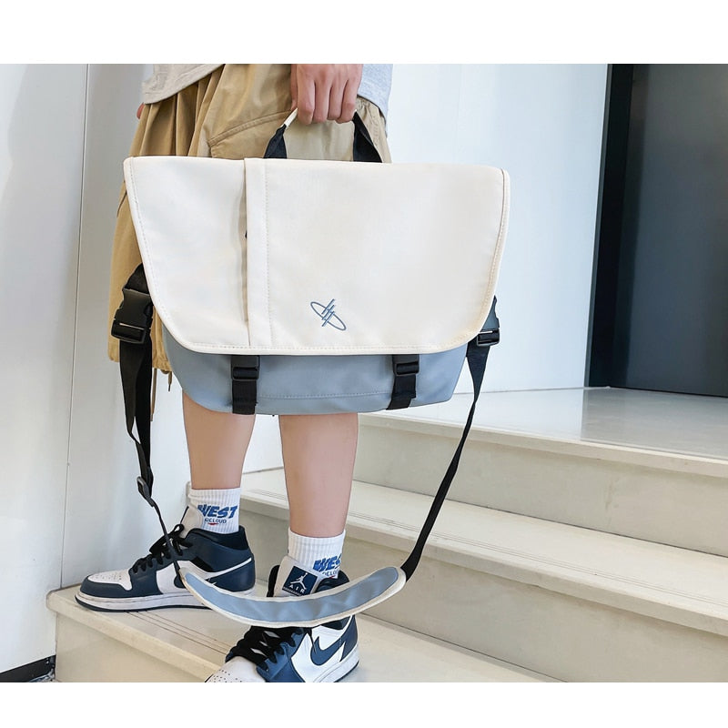 Panelled Women Bags 2022 Japanese Cute Girls Crossbody Bag Large Capacity Student Shoulder Bag Luxury Ladies Men Book Bags New