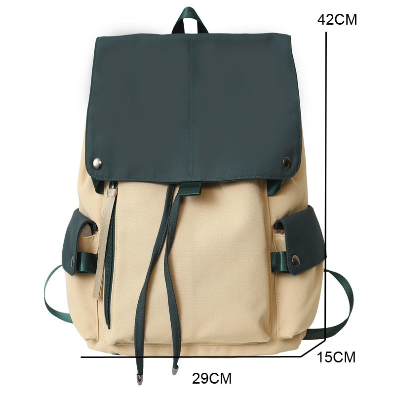 Kylethomasw Large Capacity Waterproof Women Backpack Multi-pocket College Teenage Girl's Draw String Schoolbag Laptop Backpack Men Bookbag