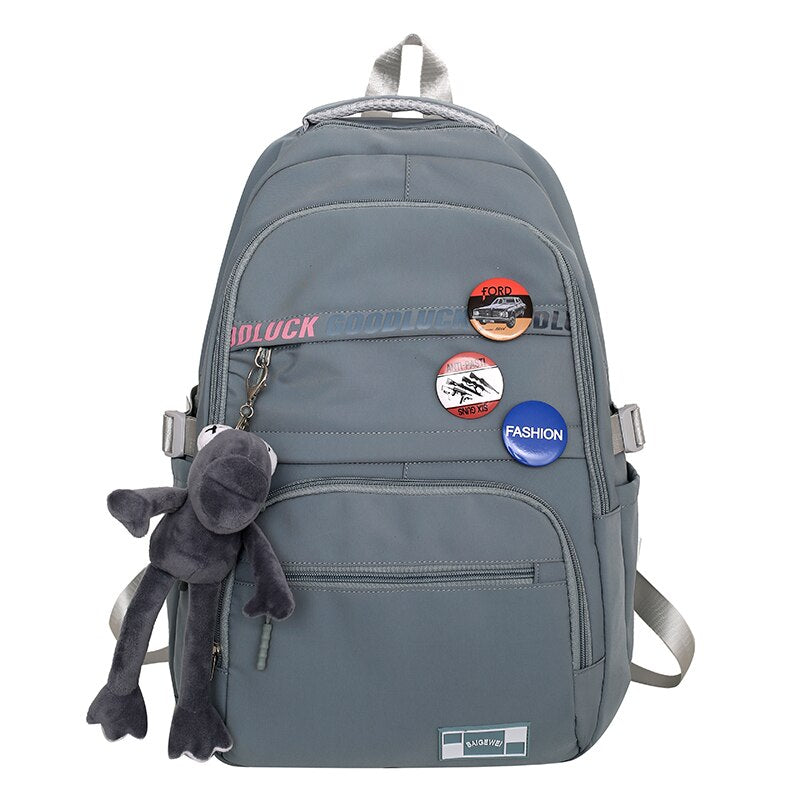 Kylethomasw Waterproof Nylon Men Women School Backpack Fashion Travel Lady Bag Trendy Girl Boy Laptop College Backpack Female Male Book Bags