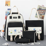 Kylethomasw 4 Pcs Women's Backpack Cartoon Print Cute Student School Bag For Teenage Girls Boys Waterproof Travel Rucksack Mochila 2022 New