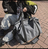 Kylethomasw Fitness Travel Tote Fashionable Travel Bags Men Simple Black Sports Women's Shoulder Luggage Bag Large-Capacity Handbag
