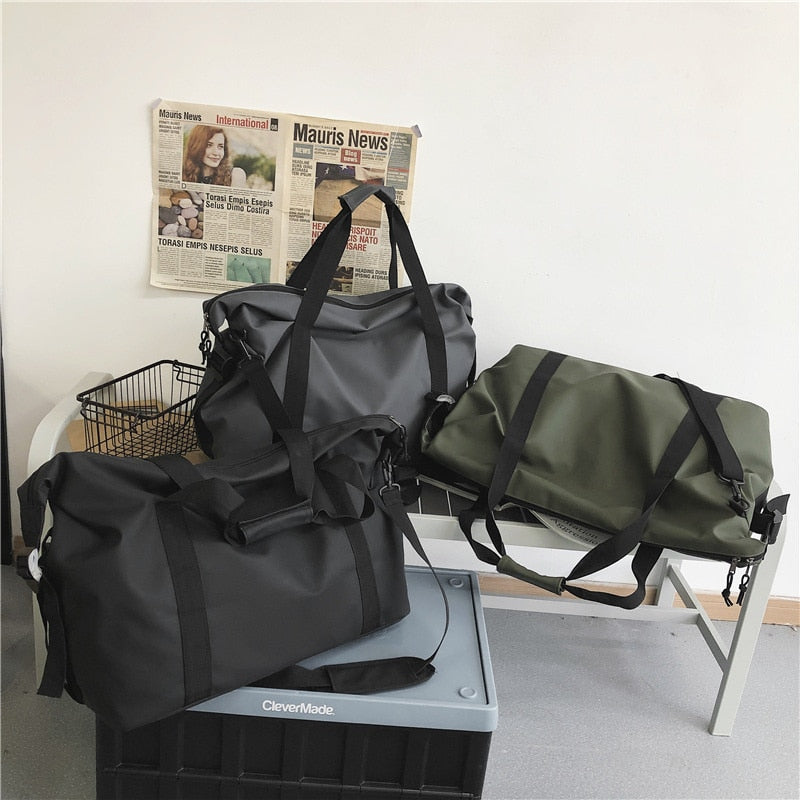 Kylethomasw Fitness Travel Tote Fashionable Travel Bags Men Simple Black Sports Women's Shoulder Luggage Bag Large-Capacity Handbag