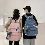 Kylethomasw Waterproof Nylon Men Women School Backpack Fashion Travel Lady Bag Trendy Girl Boy Laptop College Backpack Female Male Book Bags