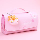 Decompression pencil case Portable cute pencil bag Cartoon school stationery bag Student pen case Unzip children pen bag prize