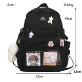 Kylethomasw New Nylon Women Backpack Fashion Multi-pocket Female Travel Bag Kawaii School Bag Backpack for College Girls Cute Bookbag