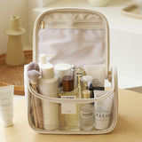 Kylethomasw New Makeup Bags Waterproof PU Leather Handbags Transparent Cosmetic Bag Women Elegant Tote Travel Cosmetic Organizer Bags