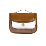 Kylethomasw New Makeup Bags Waterproof PU Leather Handbags Transparent Cosmetic Bag Women Elegant Tote Travel Cosmetic Organizer Bags
